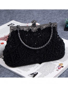 Vintage Style Beaded And Sequined Evening Bag Wedding Party Handbag Clutch Purse