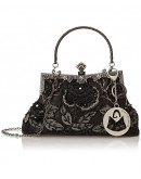 Ginny Seed Beaded Rose Evening Purse Clutch Bag