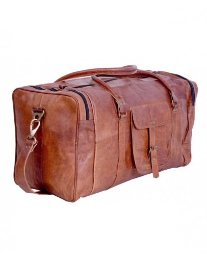 KPL 21 Inch Vintage Leather Duffel Travel Gym Sports Overnight Weekend Duffel Bag