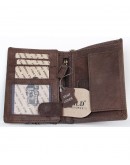 Strong Genuine Leather Wallet Without Fabric Lining With A Truck And Long Metal Chain