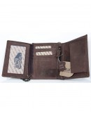 Strong Genuine Leather Wallet Without Fabric Lining With A Truck And Long Metal Chain