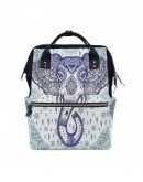 Retro Bohemian Elephant Paisley Flower Multi-Function Diaper Bags Backpack Travel Bag