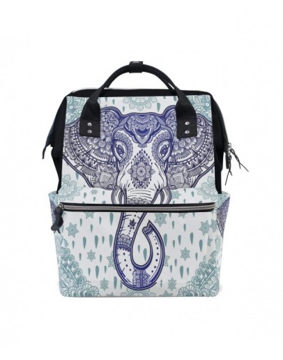Retro Bohemian Elephant Paisley Flower Multi-Function Diaper Bags Backpack Travel Bag