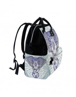 Retro Bohemian Elephant Paisley Flower Multi-Function Diaper Bags Backpack Travel Bag