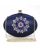 Vintage Floral Crystal Oval Large Evening Bags