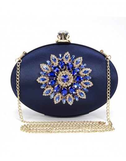Vintage Floral Crystal Oval Large Evening Bags